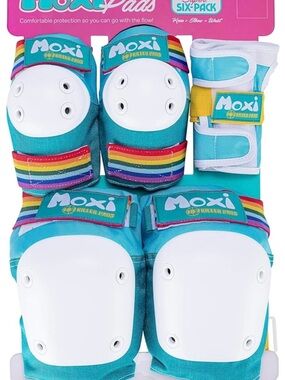 Moxi Protective Skate Pad Set with Rainbow Straps